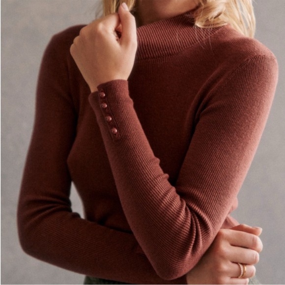 NWOT Sézane Simon Jumper Sweater in Size Medium Caramel - Picture 13 of 14